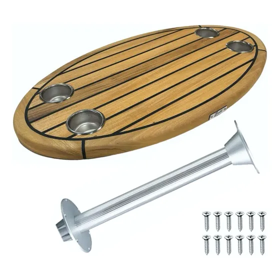 Mesa Nautica De Madera 76x41cm C/pie Desmontable Para Lancha