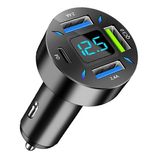 Cargador Para Auto Carga Rapida Pd Usb 3.0 Voltimetro 66w Cargador Para Auto Carga Rapida Pd Usb 3.0 Voltimetro 66w