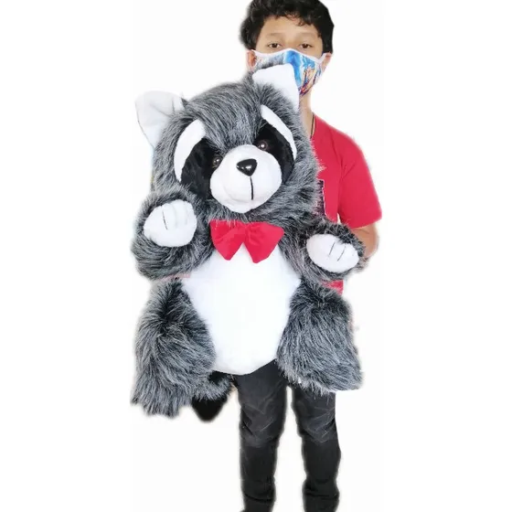 Mapache De Peluche Grande 80cmts Más Envío Y Moño Perfume
