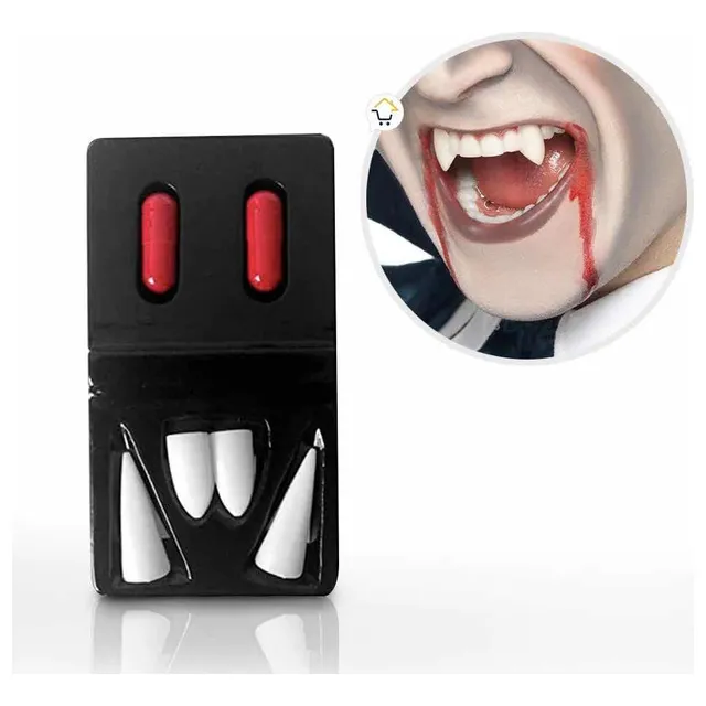 Dientes De Drácula Con Sangre