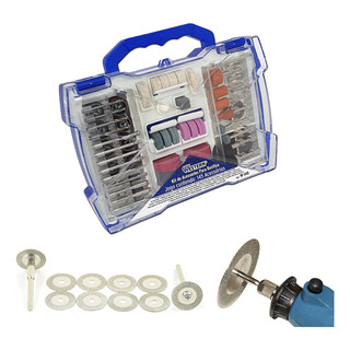 Kit Acessórios Micro Retífica 155 Peças Com Disco Diamantada Kit Acessórios Micro Retífica 155 Peças Com Disco Diamantada