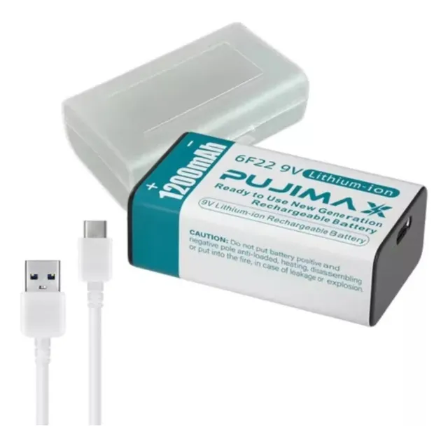 Bateria Litio 9v Recargable Usb Tipo C 1200mah