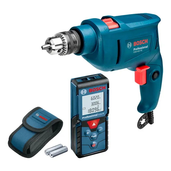 Trena A Laser Bosch Glm 40 127v E Furadeira De Impacto
