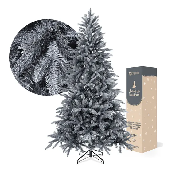 Árbol Navidad Nieve Artificial Pino Nevado 1.8 M Esquimal Color Gris Nevado