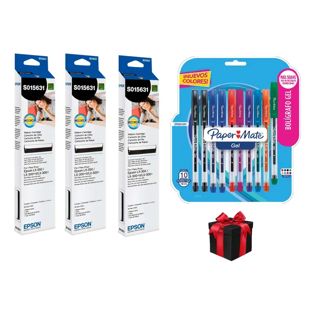 Pack 3 Cinta Original Epson S015631 Negro Para Lx-350 Lx-300