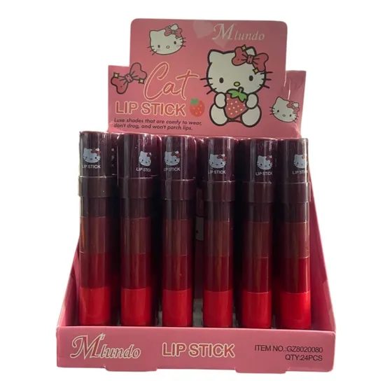Labiales Cat Lip Stick Hello Kitty Paquete 24pz Multicolor