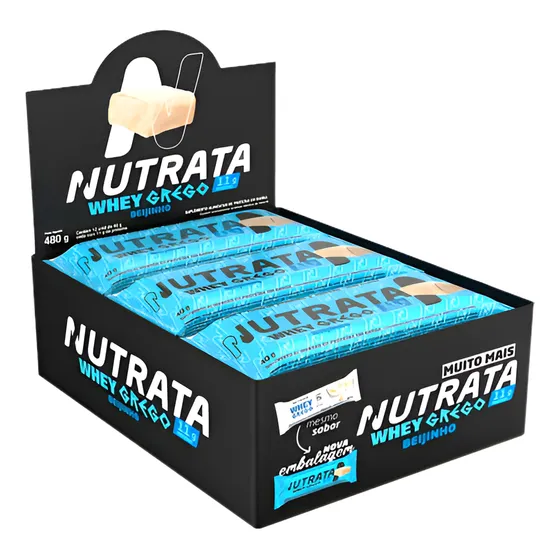 12 Whey Grego Bar Beijinho Nutrata 40g