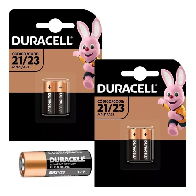 04 Pilhas Bateria Duracell 23a 12v A23 Alcalina 2 Cartelas