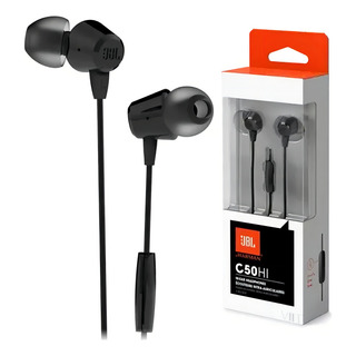 Fone De Ouvido Intra Auricular Jbl C50hi In-ear, Com Microfone, Preto Fone De Ouvido Intra Auricular Jbl C50hi In-ear, Com Microfone, Preto