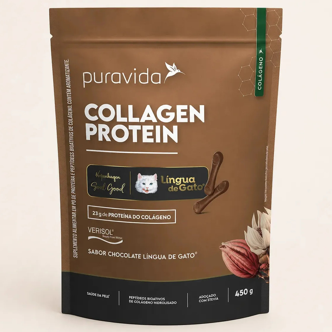 Colágeno Pura Vida Premium em pó sabor Chocolate x 450g