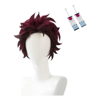 Peluca De Tanjiro Kamado Demon Slayer Con Aretes Peluca De Tanjiro Kamado Demon Slayer Con Aretes