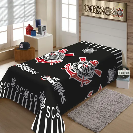 Cobertor Vai Corinthians Manta Quente Cama Solteiro Curintia