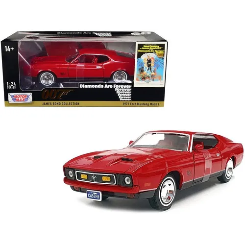 1-24 Ford Mustang Mach 1 1971 007 James Bond Motormax Color Rojo