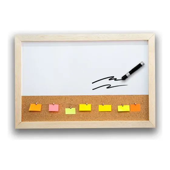 Tablero Acrílico Borrable Con Corcho Horizontal 60 Cmx 40 Cm