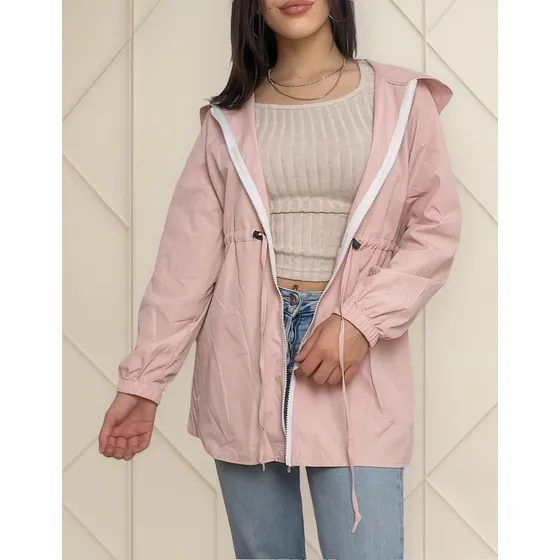 Campera De Nilon Rosa
