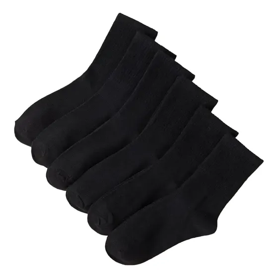 Pack 12 Pares Calcetines Largos Negros Lisos De Bamboo