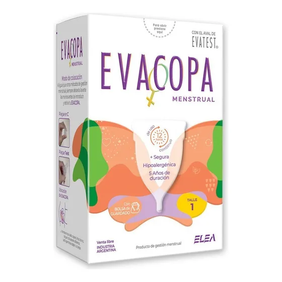 Evacopa Copa Copita Menstrual Reutilizable Ecológica+bolsita Color Talle 1