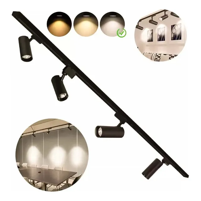 4 Foco Riel Luz Neutra 30w 4000k + Riel Monofásico 2mts Cob