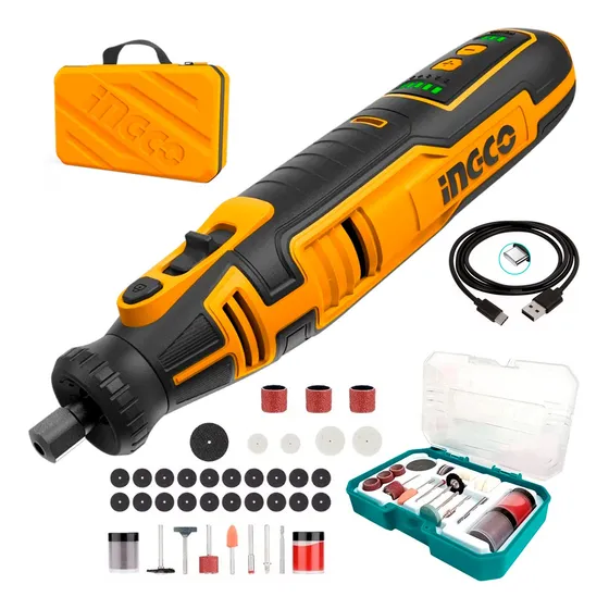 Grinder 8v Incgo Minitorno 67pzs Usb Inalámbrico + 73 Accs