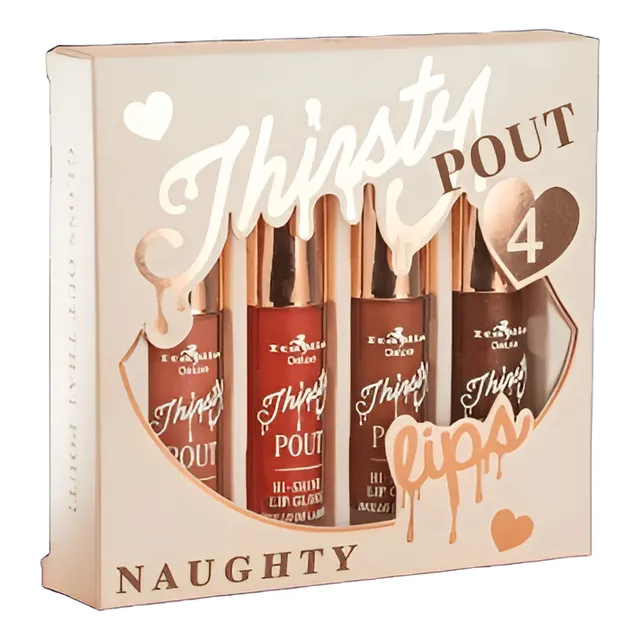 Set De 4 Gloss Thirsty Pout Naughty Italia Deluxe Naughty