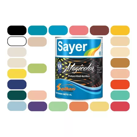 Pintura Vinilica Acrilica Lavable Sayer Magicolor 4 Lt Color AMARILLO LIMON VG-0700