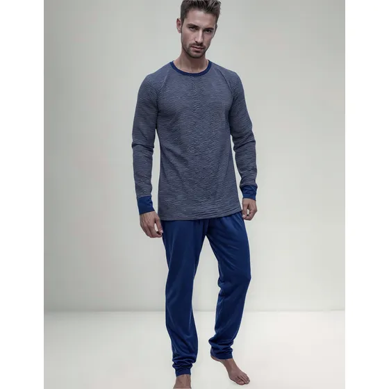 Pijama Eyelit Hombre Algodon Mangas Largas Rayado Art 1887