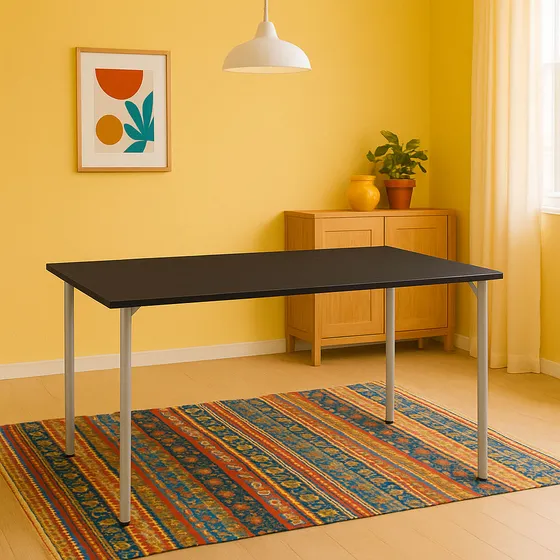 Mesa De Comedor De Madera Y Metal 137x60cm Gitana Dimm