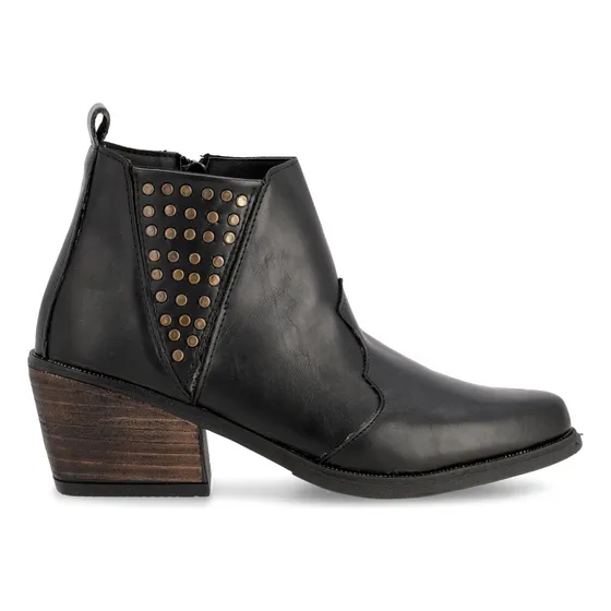 Bota Texana Caña Baja Cuero Ecológico Tachas Tendencia Heben