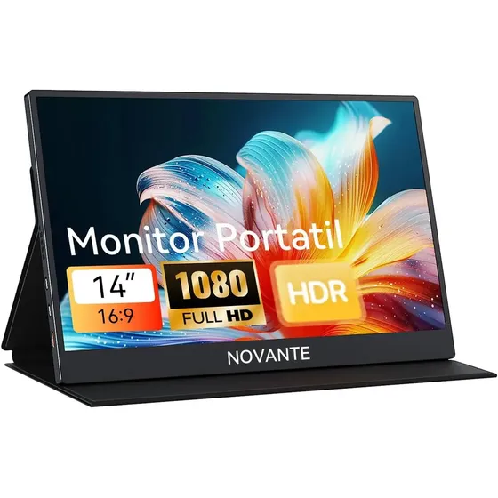 Monitor Portatil 14'', Fhd 1080p Monitor Portátil Conectado Com Usb C Dupla/hdmi, Ips Extensor De Tela Para Notebook Com Vesa E Funda Inteligente Magnético, Plug And Play