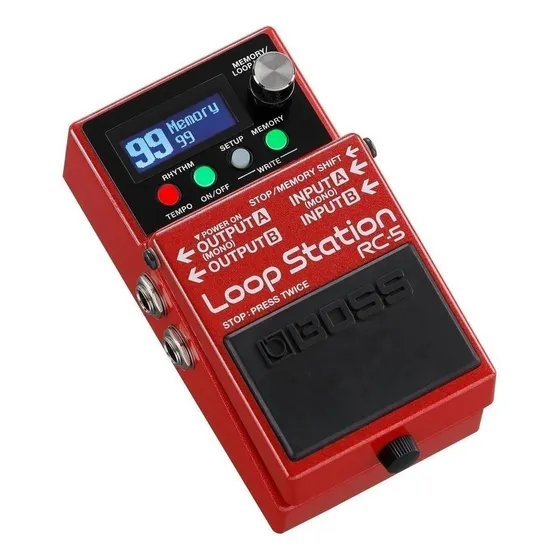Pedal de efeito Boss Loop Station RC-5 vermelho
