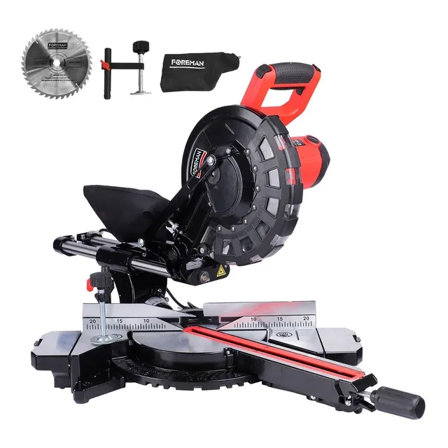 Sierra de Inglete Deslizante Foreman Red V FO255F 2000W de 10' con laser