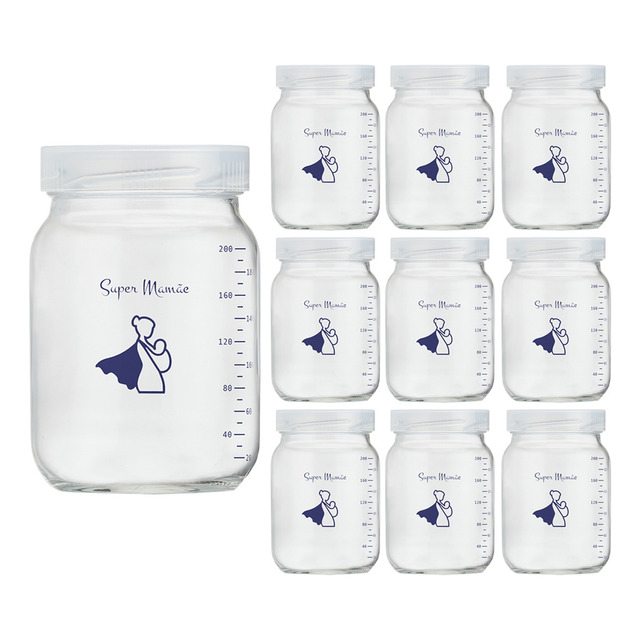 Frasco De Vidro P Leite Materno C/ Graduação 200ml - 10 Unds Frasco De Vidro P Leite Materno C/ Graduação 200ml - 10 Unds