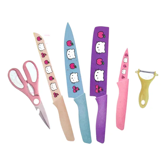 Set De Cuchillos Cocina Hello Kitty 6 Piezas Hello Kitty