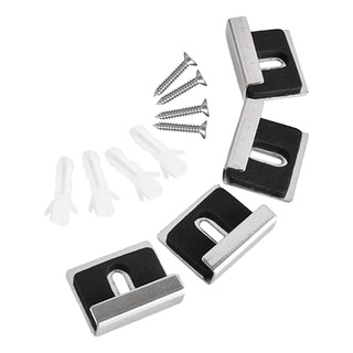 4x Kits De Clips De Soporte De Espejo Clips De Negro Plata S 4x Kits De Clips De Soporte De Espejo Clips De Negro Plata S