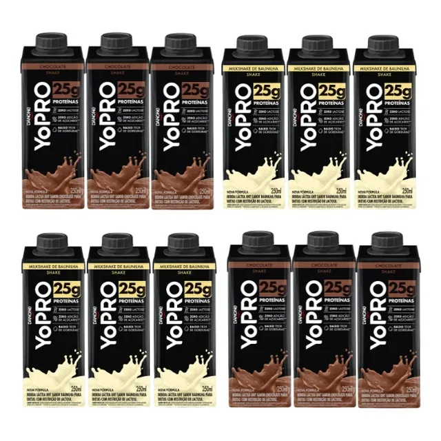 Yopro 25g Danone Whey Zero Lactose E Açúcar 12x250ml