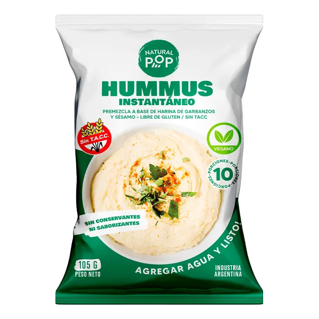 Premezcla Para Hummus Instantáneo Vegano Sin Gluten Natural