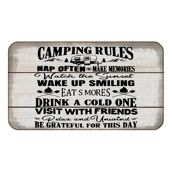 Felpudo Decorativo Cita Campamento 17 X 30  Para Entrada