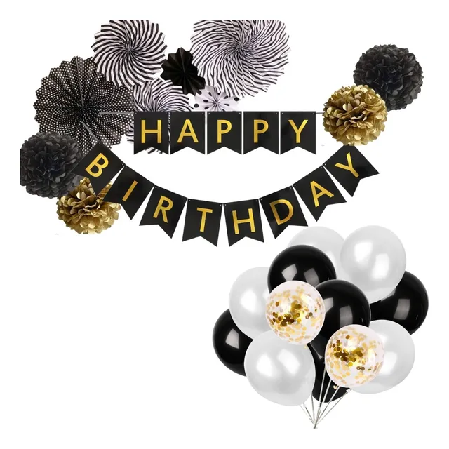 Set De Globos 27 Piezas Abanicos De Papel Para Fiestas