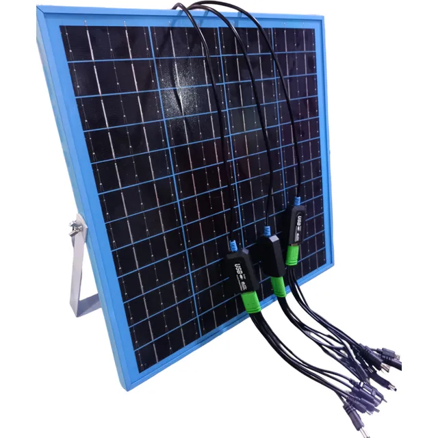 Cargador De Panel Solar 20w 6v Con Cables De 5 Puntas