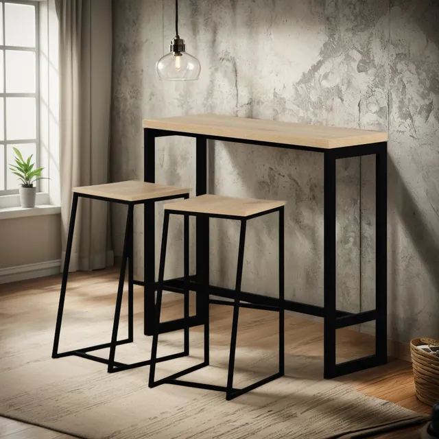 Mesa De Comedor Mas 2 Sillas Mesa Auxiliar Tipo Barra