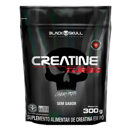 Creatina Refil 300g - Black Skull Sabor Neutro Sem Sabor