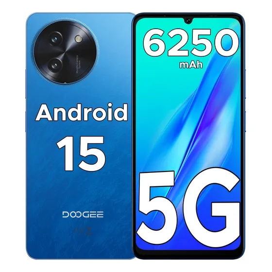 Doogee Note 59 Celular 5g 6250 mAh Android 15 6.75 HD+ 120 Hz 8 GB Ram +128 GB Rom NFC Cámara 16 MP