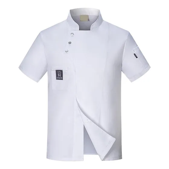 Camisa De Manga Corta, Uniforme De Chef, Algodón