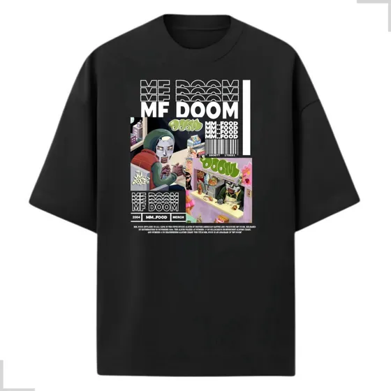 Camiseta Masculina Oversized Gola Redonda Rapper Mf Doom