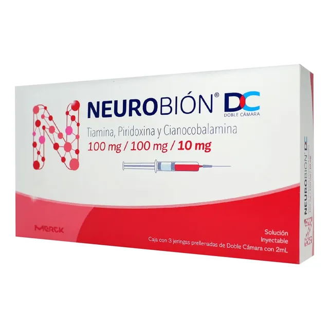 Neurobion Dc Solución Inyectable 100 Mg/100 Mg/10 Mg, 3 Jeringas Precargadas Doble Cámara 2 Ml