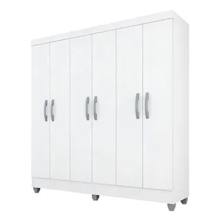 Guarda Roupa Casal Cancun Sem Gavetas 6 Pts Branco - Ma Guarda Roupa Casal Cancun Sem Gavetas 6 Pts Branco - Ma