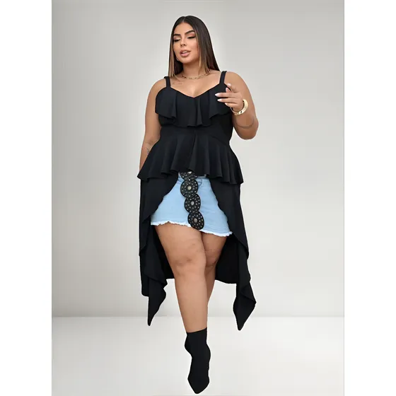 Bata Boho Alcinha Chic Plus Size Camadas Longa Tendência