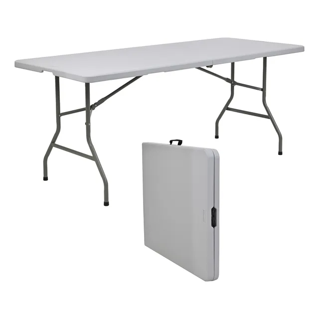 Mesa Tablon Plegable Jardin Exterior Portatil Negro 180 Eke