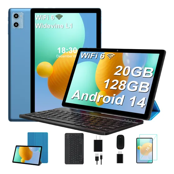 Tablet 20+128gb Android 14 Octa-core Wifi 5g Con Funda Mouse