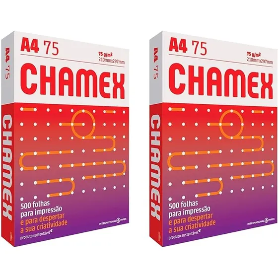 Kit 2 Pacotes Papel Sulfite A4 Chamex Com 500 Folhas 75g